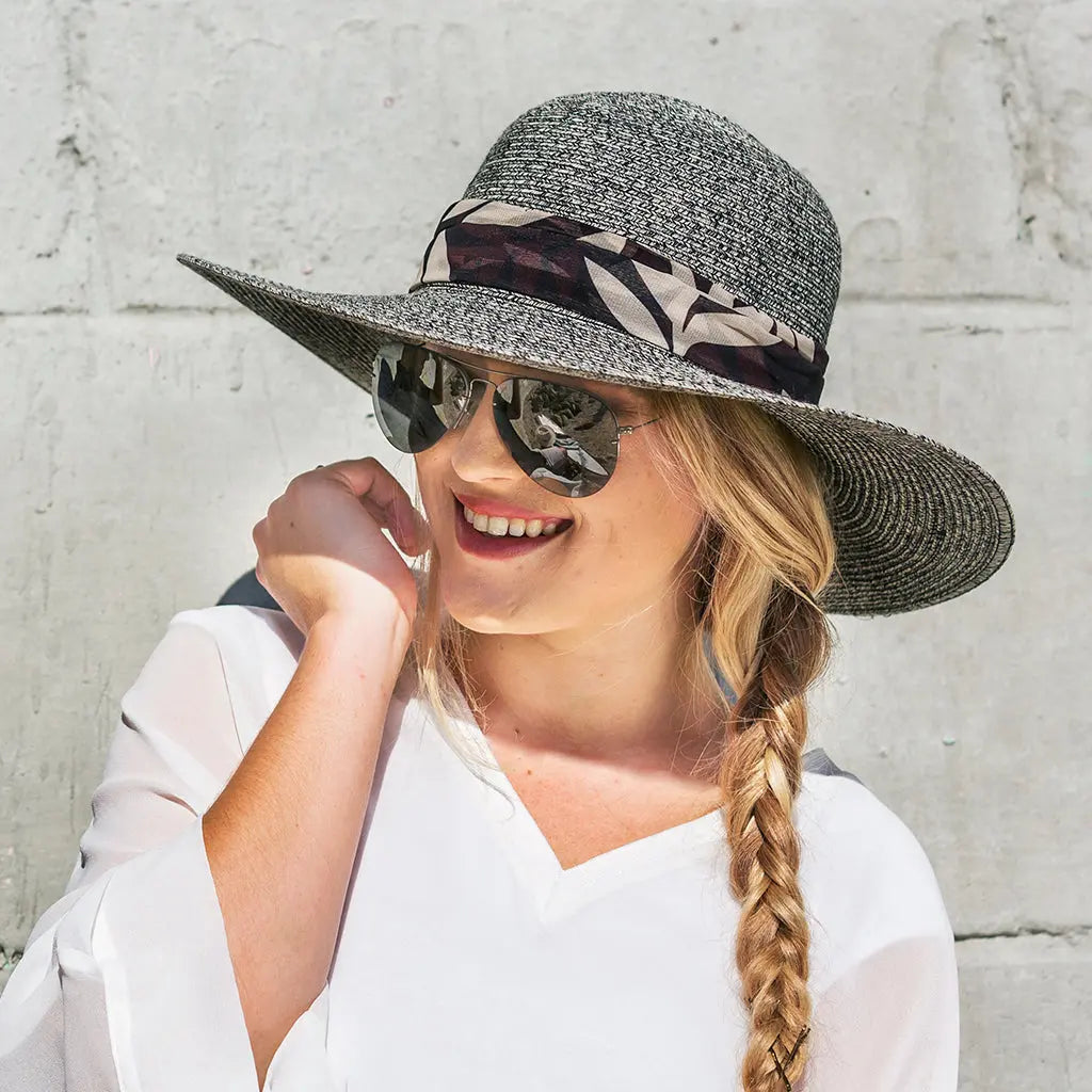 Portofino Wide Brim Capeline Black/Tan - Australian Made main image 1
