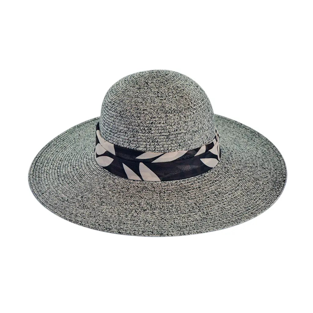 Portofino Wide Brim Capeline Black/Tan - Australian Made